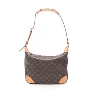 LOUIS VUITTON Brown Monogram Leather Boulogne PM Shoulder Bag